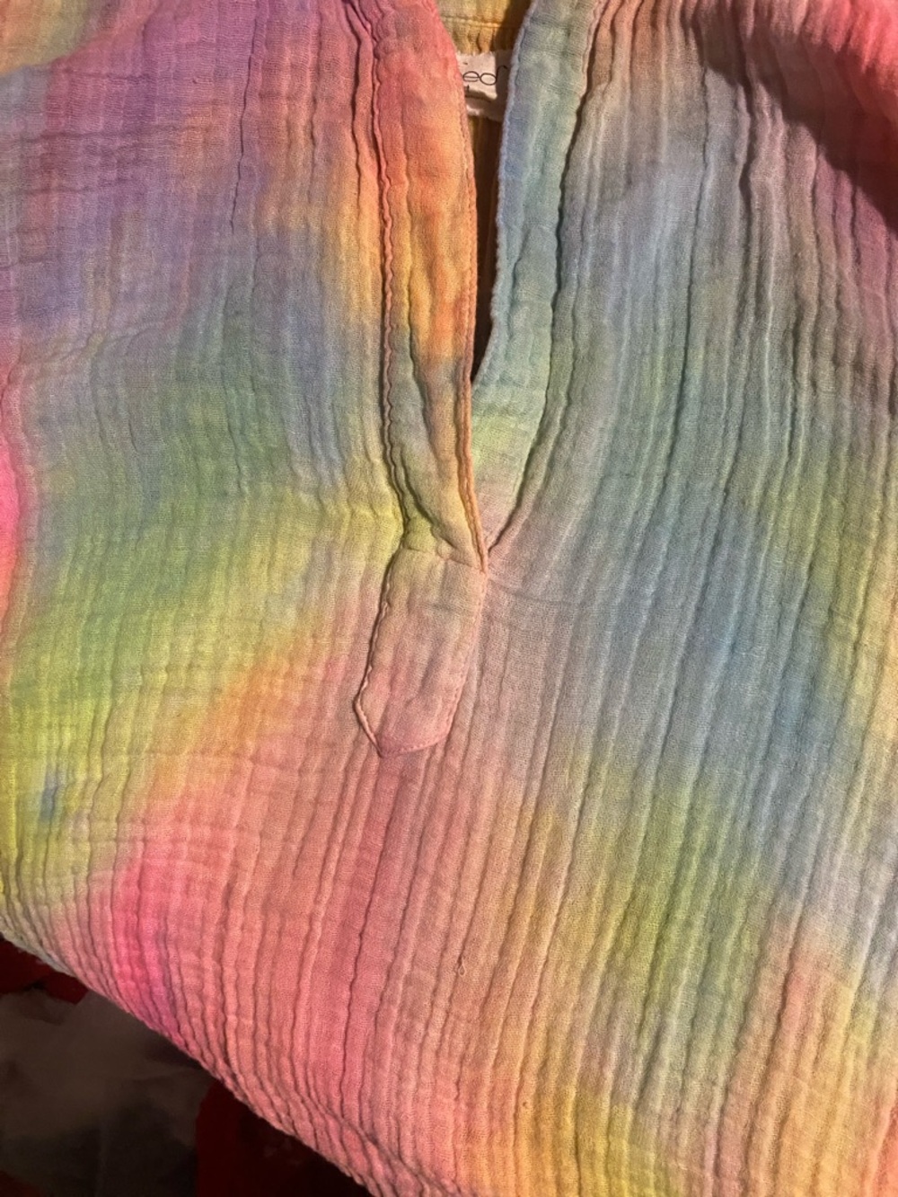 9seed Resort Gauze Top in Pastel Rainbow Hues